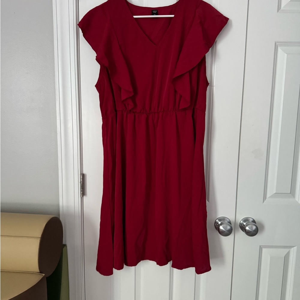 SHEIN Red Midi Dress